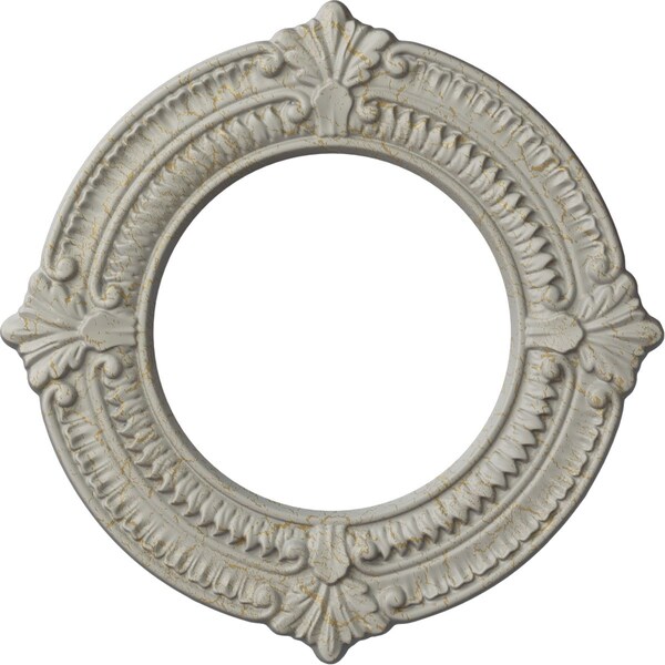 Ekena Millwork Benson Ceiling Medallion (Canopies up to 6 1/8"), 11 1/8"OD x 6 1/8"ID x 5/8"P, Pot of Cream Crackle CM11BNPCC - main